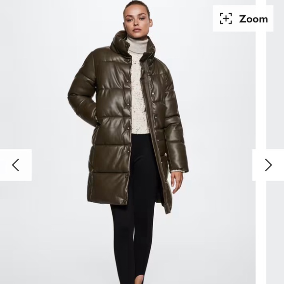 Mango Dark Green Puffer Jacket - Picture 2 of 5